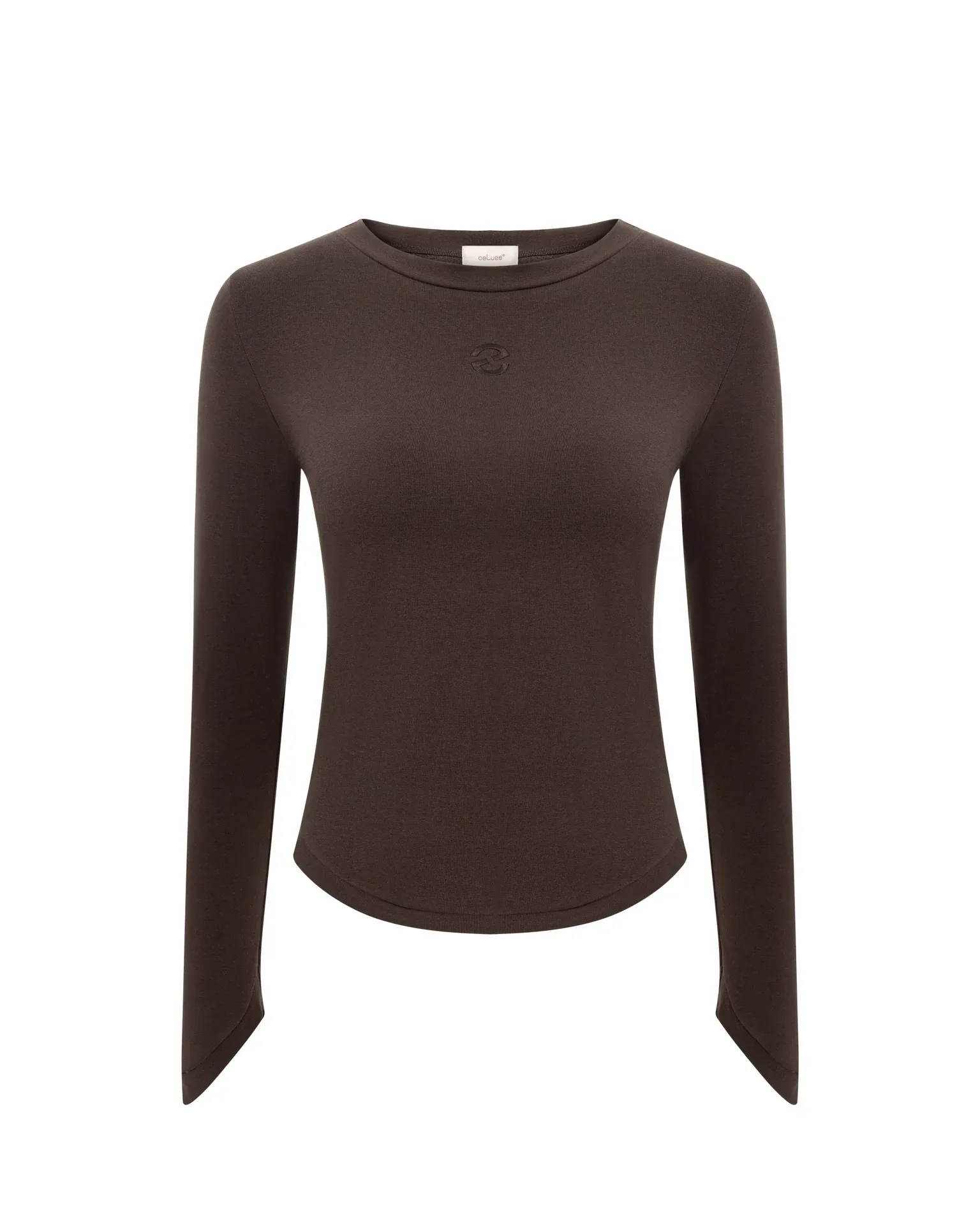 М'який лонгслів у відтінку шоколад